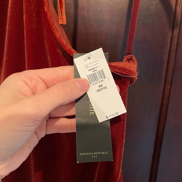 NWT Banana Republic Factory Velvet Halter Midi Dress - Picture 3 of 5